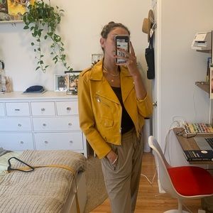 ZARA Faux Leather Jacket Mustard